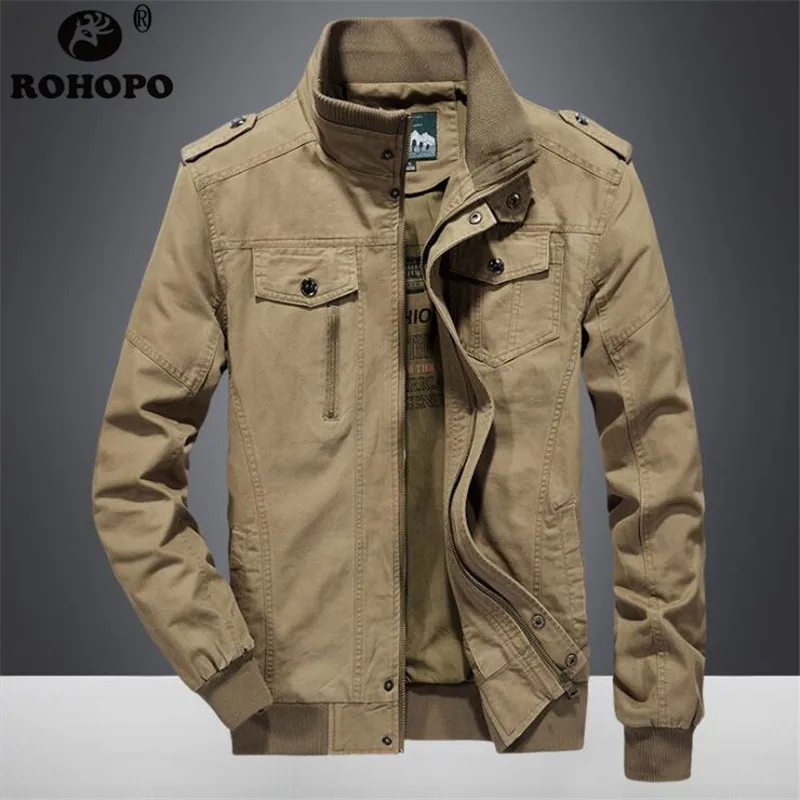 100% Cotton Military Bomber Jacket Coat Winter Autumn Band Shoulder Army Cargo Outwear Coats Male Pockets Tooling Overcoats Men