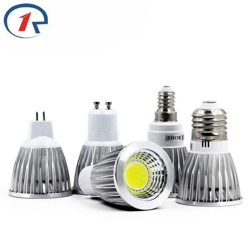 ZjRight AC85 265V 3 Вт 5 7 9 светодиодные прожекторы GU10 GU5.3 E27 E14 COB процесс теплого белого