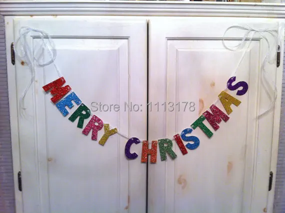 cheap Merry Christmas Banner (Multi color) Photo Prop / Decorationgarland-in Banners, Streamers