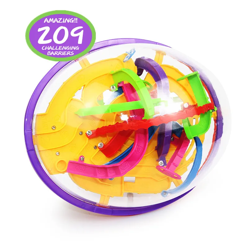

209 Level 3D Puzzle Maze Ball Games Toy Challenge Balance Fun Steel Ball Mmaze Puzzle Magic Games Children Educational Toys Gift
