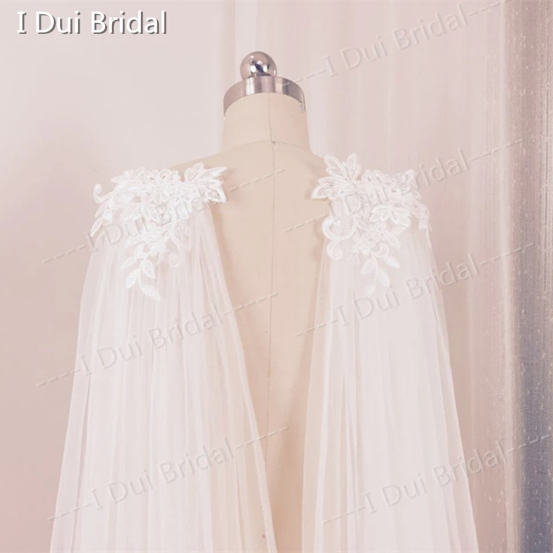 Bridal Scarf Wedding Shawl Lace 3 Meter Long Crystal Beaded Lace Cape Cloak
