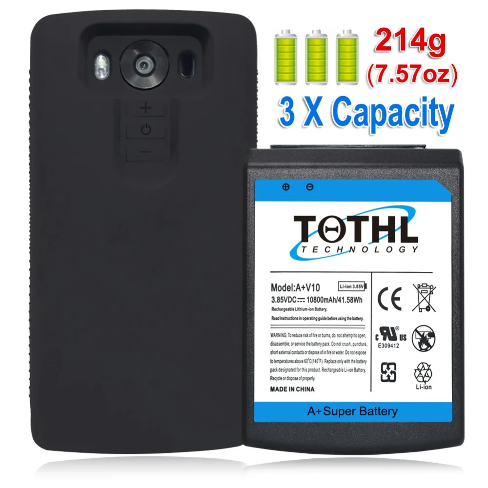 imágenes para Bl-45b1f 10800 mah amplió la batería con la caja protectora tpu negro para lg v10 gran capacidad de reemplazo de la batería del teléfono celular imágenes para Bl-45b1f 10800 mah amplió la batería con la caja protectora tpu negro para lg v10 gran capacidad de reemplazo de la batería del teléfono celular