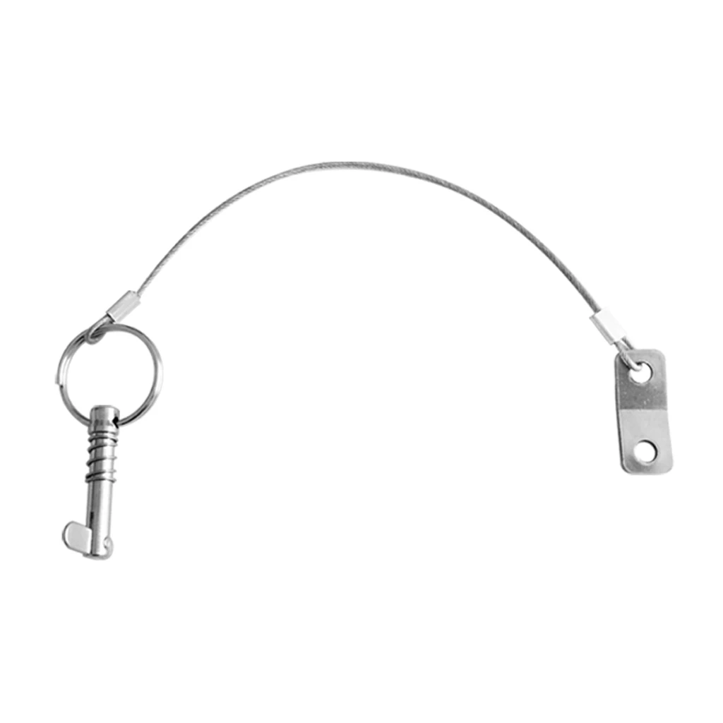 316 Stainless Steel Boat Bimini Top Quick Release Ball Pin With Lanyard Deck Hinge Motor Accessories Vehicle Parts 6mm Silver