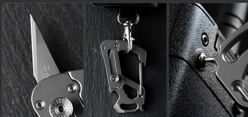 Multi-função de Titânio ao ar Chave de Fenda Abridor de Garrafa Faca de Serviço Livre Ferramenta. Carry-on Chaveiro Pendurar Fivela Público. Edc 14 Cheap Ferram. atividade ar livre