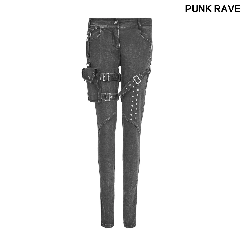 Wanita Denim Jean Celana Punk Rave 