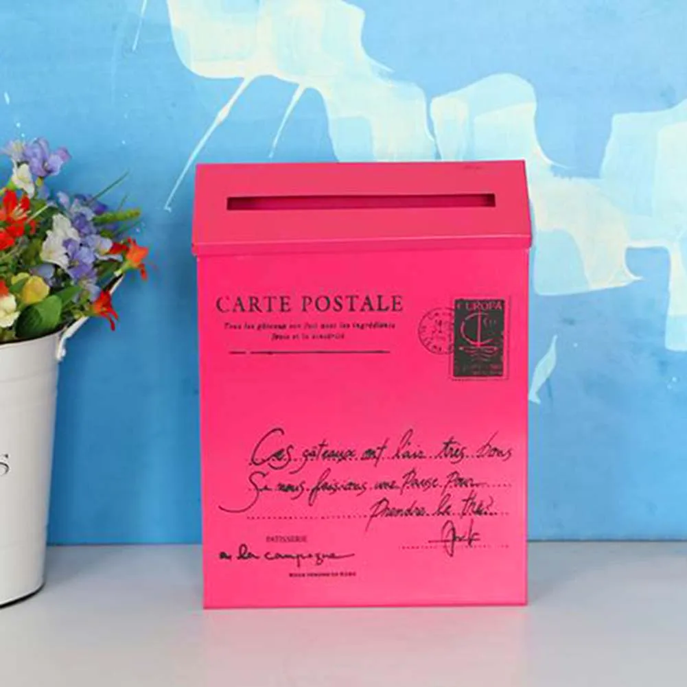 7 цветов винтажный металлический ящик для почты металлический жестяной газета письмо почтовый ящик водонепроницаемый почтовый ящик запирающийся ящик садовый орнамент