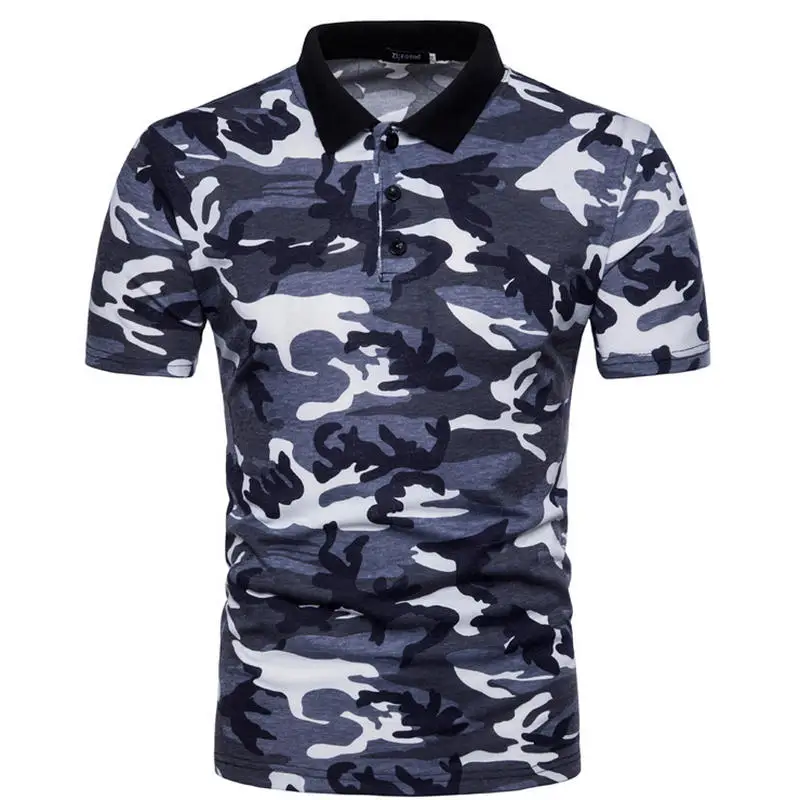 

Mens Polo Shirts Nice Male Short Sleeve Casual Polo Slim Classic Camouflage Polos Men Polo Shirt