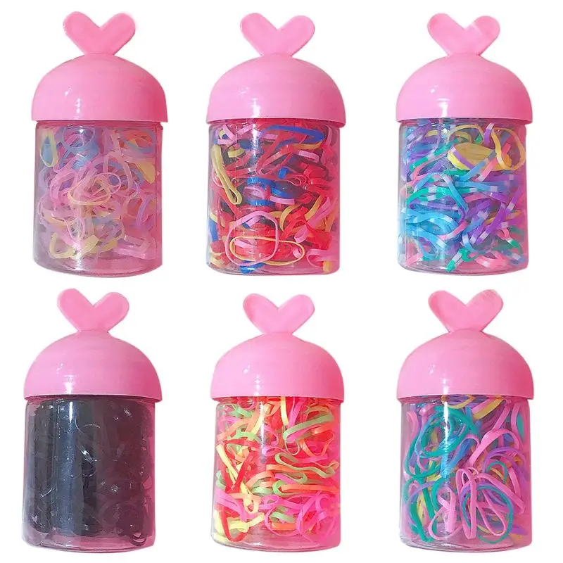 

Baby Girls Elastic Rubber Band Sweet Macaron Candy Color Hair Ropes Colorful Mini Ponytail Holder Tie Gums Rings With Clear Box