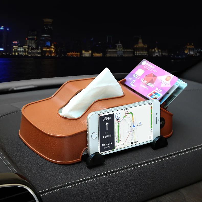 Multifunction Car aandrest Tissue Box Card Holder Phone Stand Rack Bracket Car Tissue Box Vehicle chou zhi bao Car Creative Mult