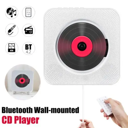 Настенный CD плеер с объемным звуком FM радио Bluetooth USB MP3 дисков портативный