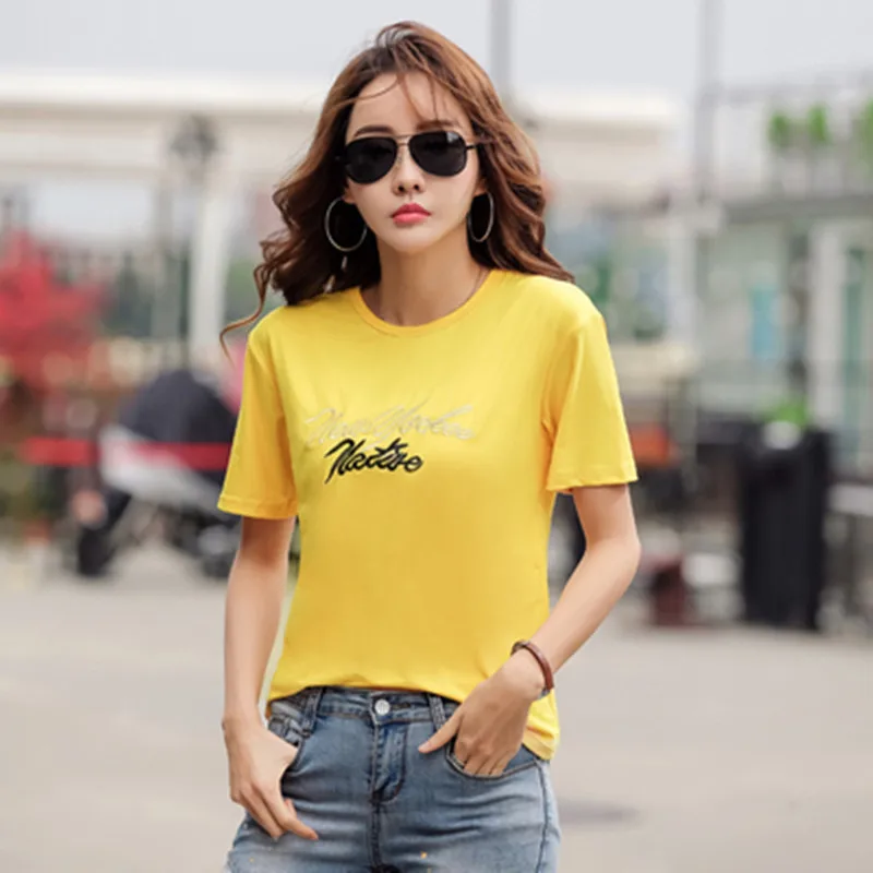 

2019 new short-sleeved t-shirt female Korean version of the fashion summer bottoming shirt compassionate women's shirt