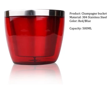 

Ice Bucket 304 Stainless Steel Champagne bucket Shake Jug Home Appliances Ice granules colorful Champagne bucket