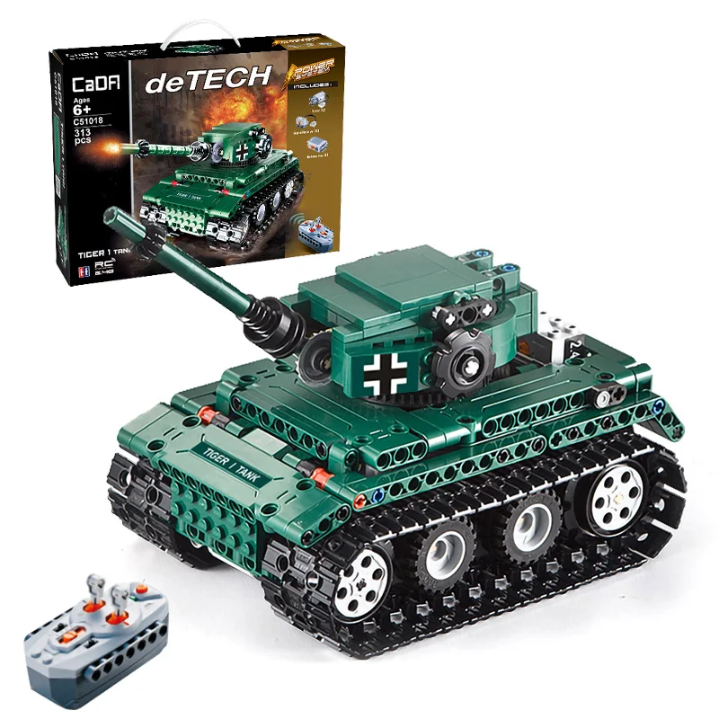 Military Vehicles German King Tiger Tank Building Blocks Bricks Compatible Legoing WW2 Army Weapons RC Remote Control Tank Toys 