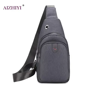 

Boys Male Fashion High Quality Vintage Pure Color Shoulder Packs Men Solid Casual Large Oxford Cloth Zip Crossbody Chest Bags