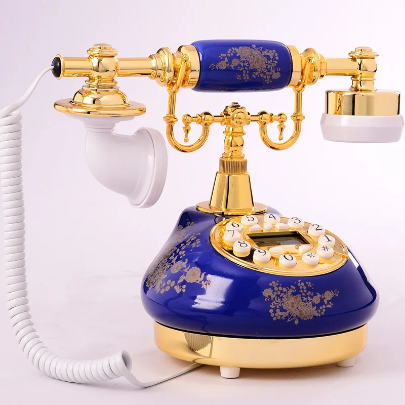 

European blue Jinhua ceramic antique retro telephone caller ID telephone