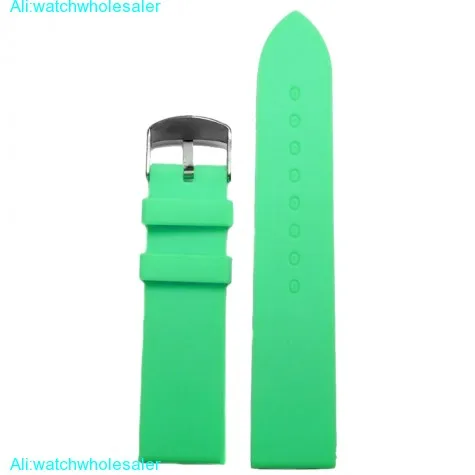 20mm Mint Green Silicone Jelly Rubber Boys Girls Watch Band Straps WB1002Q20JB