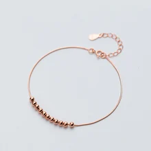 La MaxZa 925 стерлингового серебра Золотая цепь "Змейка" дамы бусины браслеты для женщин стерлингового серебра Минималистский Женщины Мода