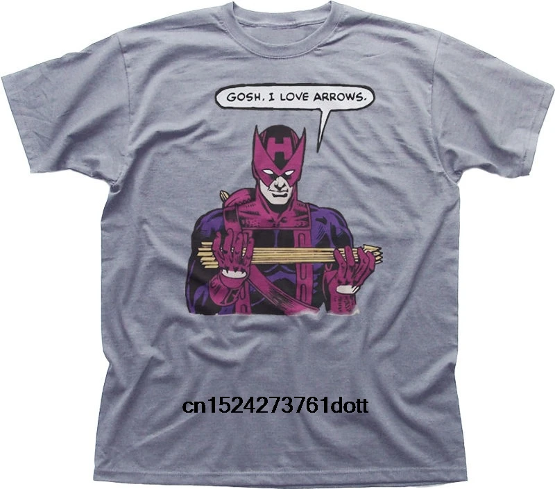 

Mens Summer Fashion Tee Shirt Hawkeye Avengers Assemble Gosh I Love Arrows Funny Heather Cotton T-shirt