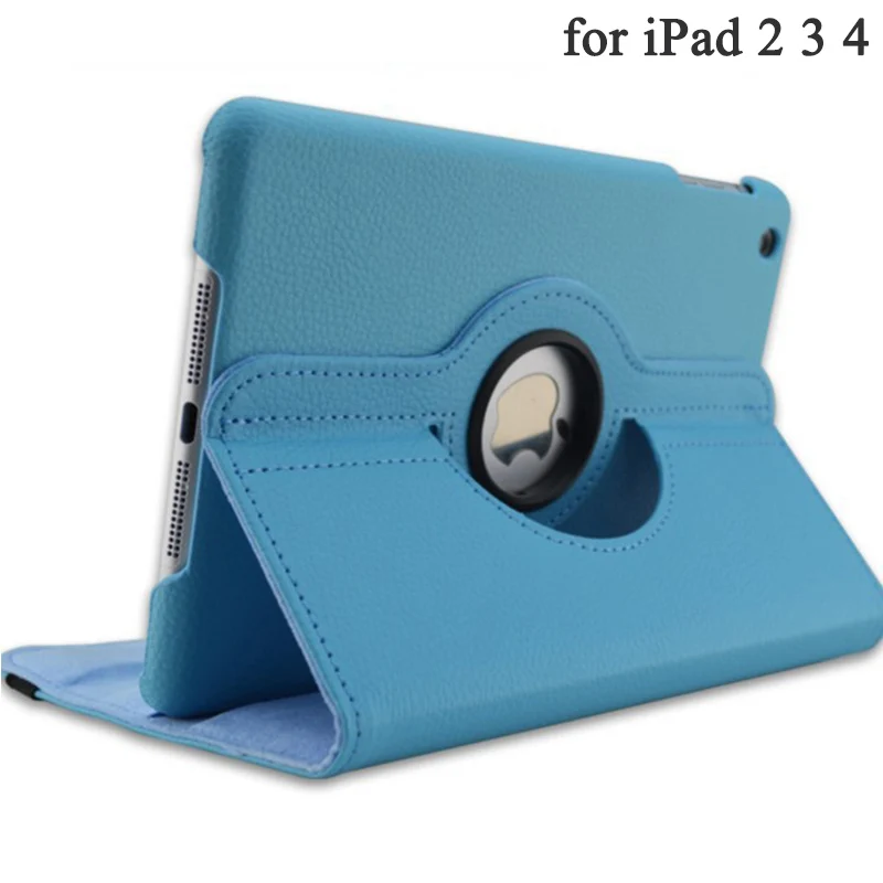 Чехол для ipad 3 A1416 A1430 A1403 Funda чехол для Apple ipad чехол 3 2012 выпуск 360 Вращающийся Чехол-книжка с подставкой из искусственной кожи чехол s - Цвет: for iPad 2 3 4 blue