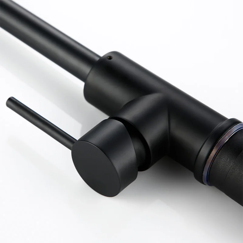 Ceny Smesiteli baterie kuchenne matowy czarny mosiądz 360 stopni pojedynczy uchwyt kuchenny bateria do zlewu ciepłej i mieszacz zimnej wody z kranu