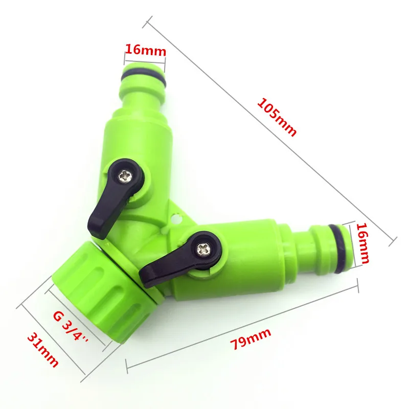 

1 PCS Newent Green irrigation Y Connector For G 3/4'' Water Hose Connector