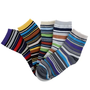 

Fashion Comfortable Casual 5 Pairs Striped Style Soft Absorbent Cotton Unisex Socks Warm For Foot Clothing