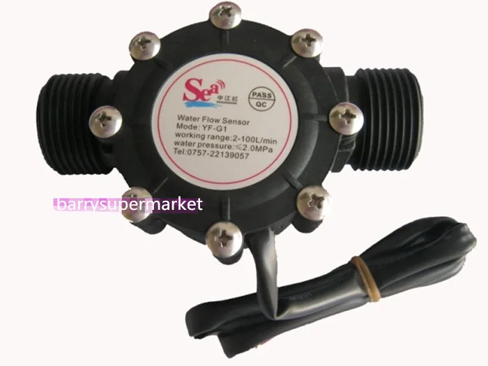 Water Flow Sensor DN25 DC3.5-24V 1 Inch 2-100L/min Hall Flowmeter Heat Pump Water Heater Flow Meter Switch Counter