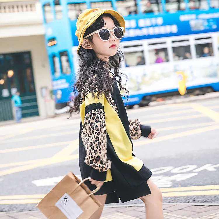 

kids girls Hoodies, Sweatshirts kids girls clothes 2019 long sleeve leopard fashion teenage 10 12 years old girls Sweater dress