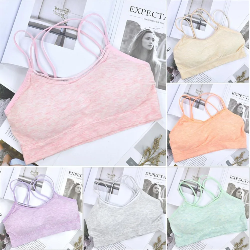 2018 New Cotton High Stretch Breathable Sports Bra Top Fitness Women Padded Sport Bra For Running Yoga Gym Seamless Crop Bra