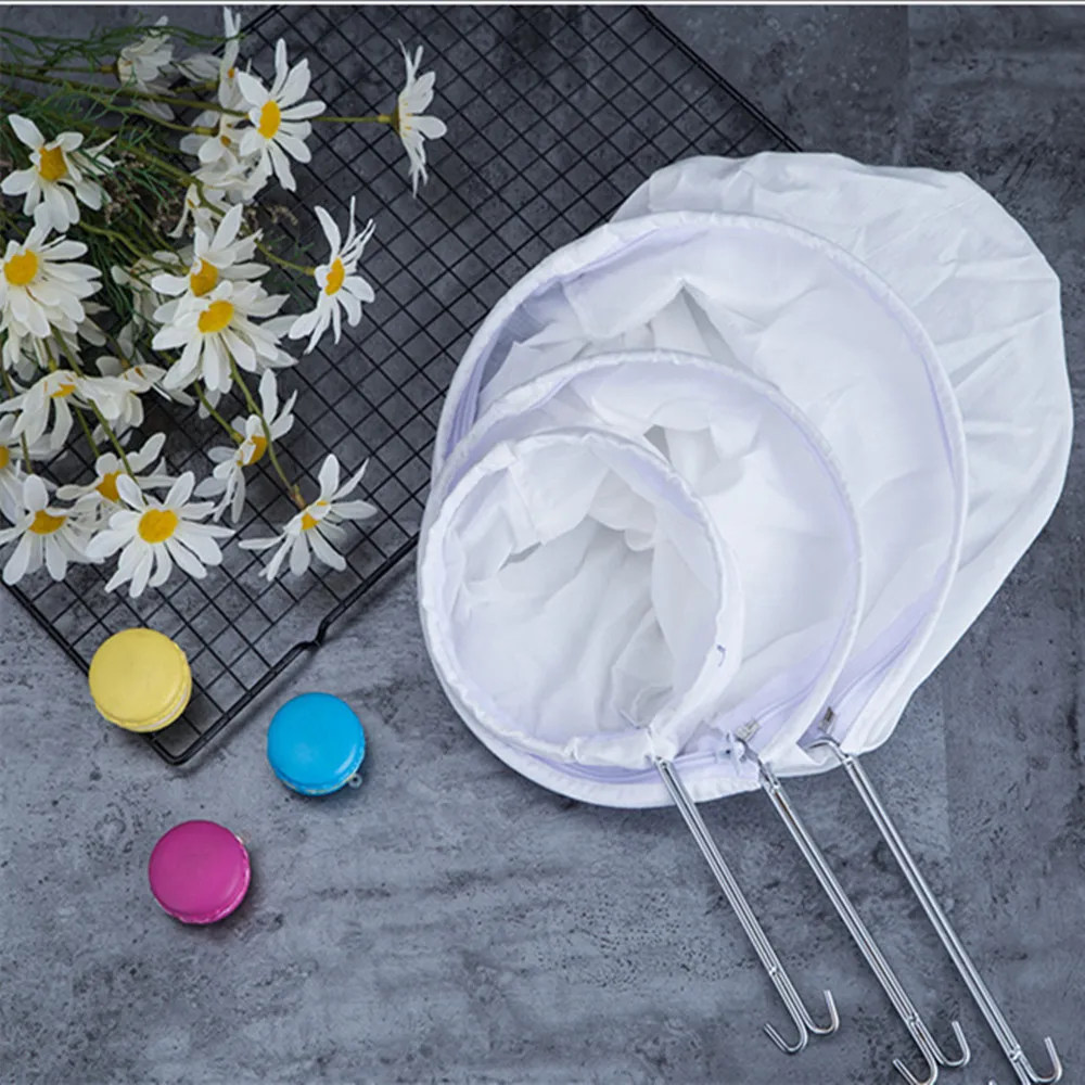 

1pcs Reusable Coffee Milk Tea Filter Bag Stockings Tea Net Nut Almond Milk Multi-size Filter Cheese Mesh Home Decoration GYR9049