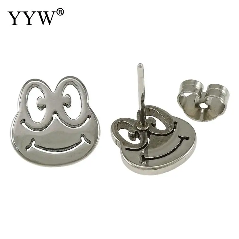 Модные серьги из нержавеющей стали для женщин и девушек, простые серьги в форме лягушки серебристого цвета, серьги-гвоздики, лучшее ювелирное изделие, подарок для женщин