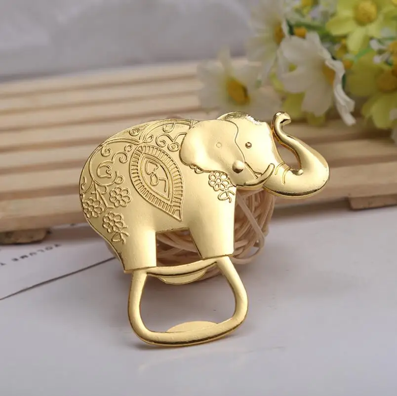 Металлический Золотой счастливый золотой слон открывалка для бутылок открывалка свадебный душ подарок сувениры для вечерние LX4438