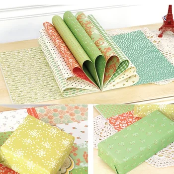 

16sheets DIY red green color theme gift wrapping paper creative papercraft art paper handmade scrapbooking kit set books