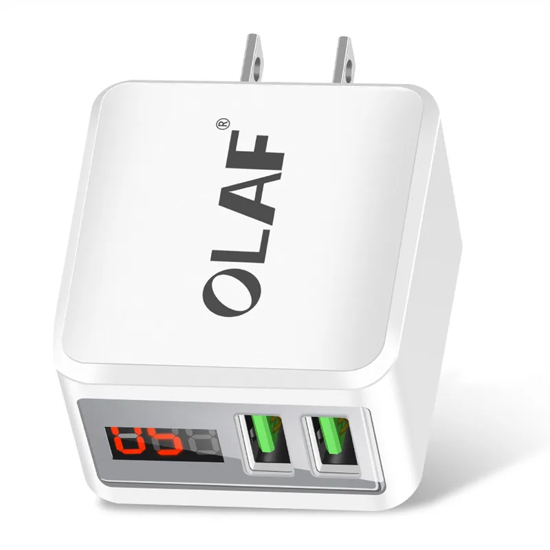 Olaf USB зарядное устройство светодиодный дисплей EU/US штекер Dual USB 2.1A быстрое зарядное устройство для телефона адаптер настенное зарядное устройство для iPhone samsung планшетов