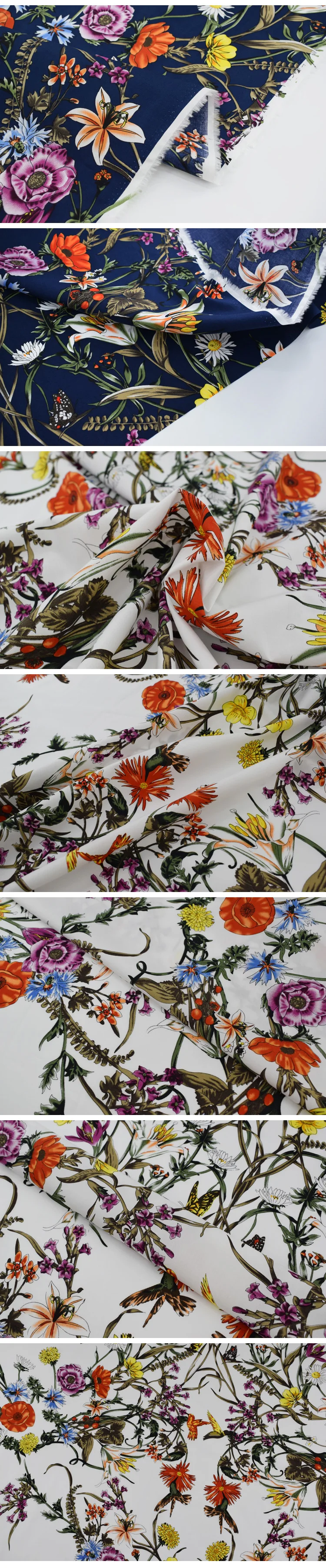 Сельский ветер цветы цветут реактивной окраски Чистый хлопок ткань для платья рубашки tissus au метр tissu telas tecido потертый шик DIY
