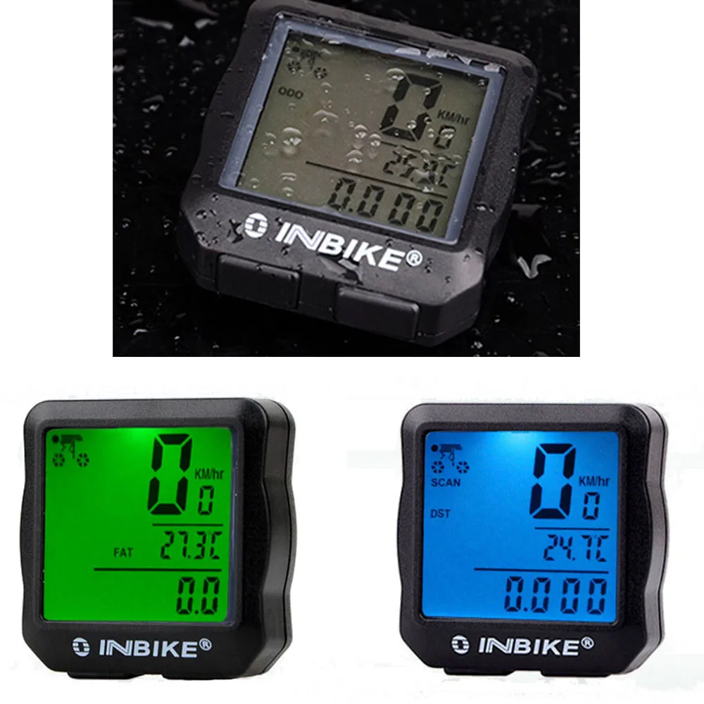 Bicycle Computer Wireless Bike Computer Speedometer Digital Odometer Stopwatch Thermometer LCD Backlight Rainproof#py-30