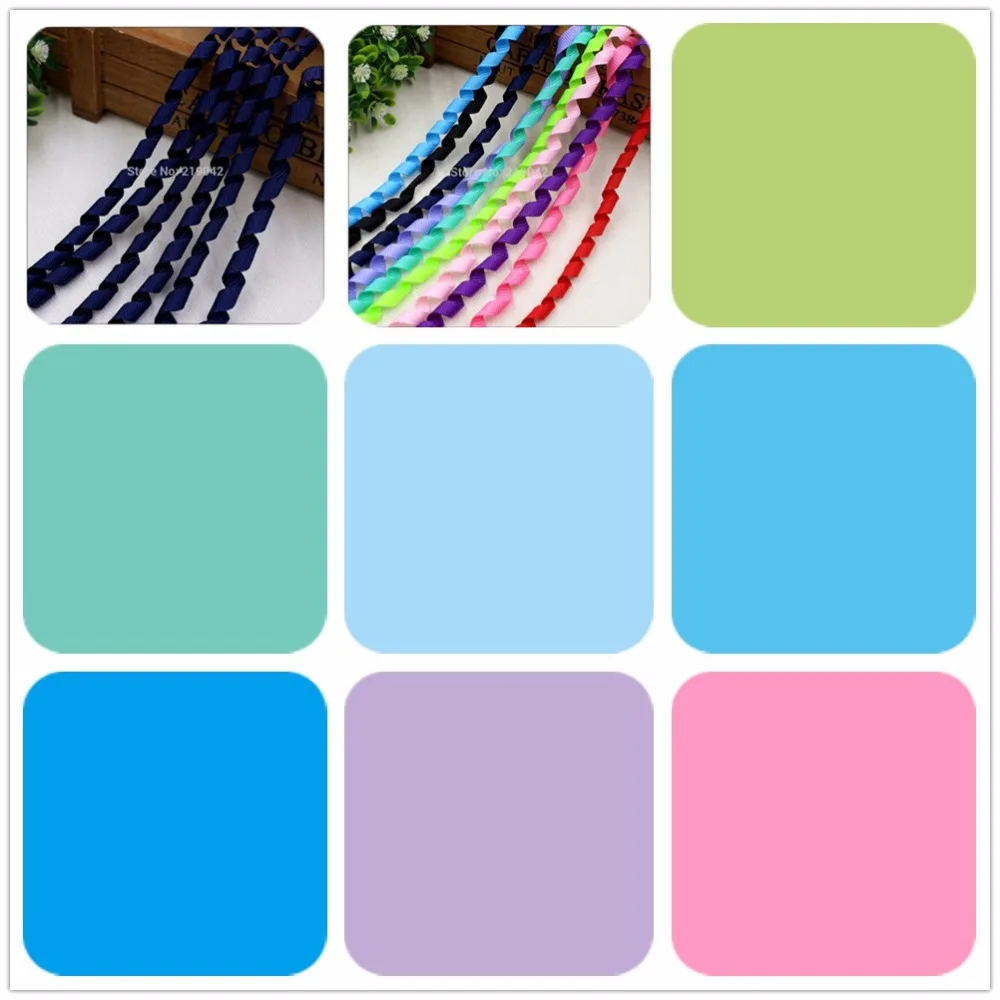 

YJHSMY 3/8"(9mm) Grosgrain Curly Ribbon For Hairpin Headwear Frizzle Ribbons For Crafts 10pcs/lot,A-0031