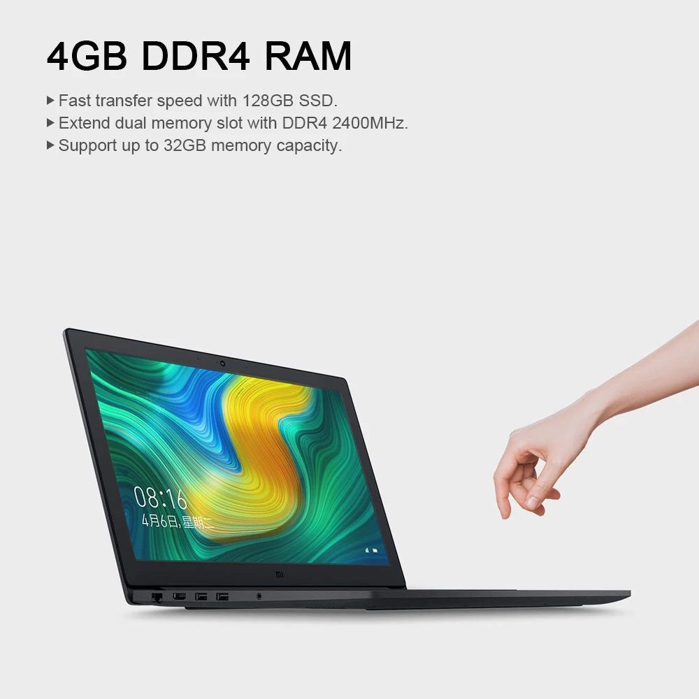 Xiaomi Mi ноутбук Air notebook 15,6 ''Core i3-8130U 4 Гб DDR4 ram 128 Гб SSD rom Intel UHD graphics 620 Windows10