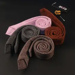 17 цветов высокого класса корейский модные дизайнерские мужские шеи галстук тонкий тощий 6 см шерсти однотонные галстуки для мужчин бизнес