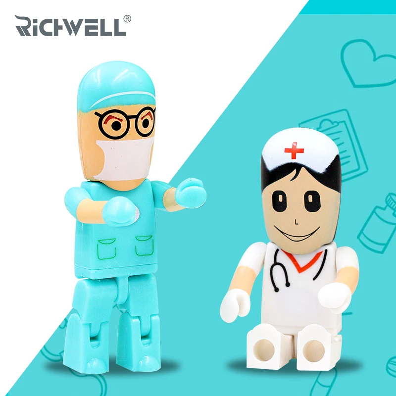 

New Arrival Cartoon Robot medical pen drive doctor usb flash drive 4GB 8GB 16GB 32GB 64GB usb stick memory stick nurse pendrive