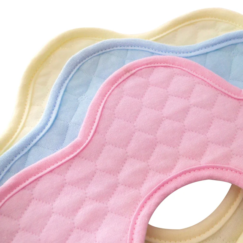 3 шт. непромокаемые детские нагрудники с цветочным рисунком розового и голубого цвета с открытым носком Полотенца хлопок, мягкий, для новорожденного ребенка нагрудники круглый бандана для малышей Аксессуары для малышей