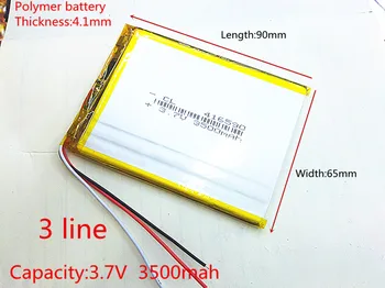 

Free shipping 416590 3500 mah love landing PDA smart tablet computer 3.7 v polymer 3 line