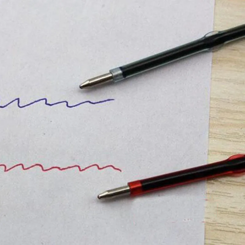 100 шт./лот 0,7 мм стержень для шариковой ручки подходит для выдвижной ручки черные/синие высококачественные чернила письменная ручка заправки