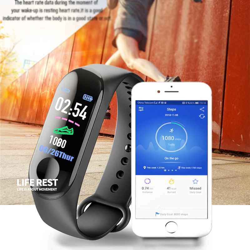 Men Sport Watch Blood Pressure Heart Rate Monitor Smart Watch Women LED Color Touch Screen Fitness SmartWatch For Android ios