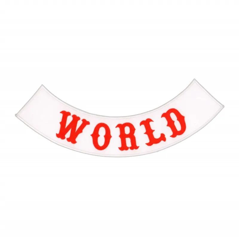 WORLD Hells angels Custom Bottom Embroidery Twill Iron On Patches Motorcycle Patches