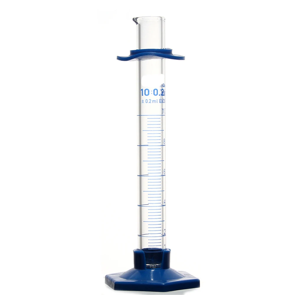 10ml Measuring Cylinder With Spout And Graduation With Plastic Heagon