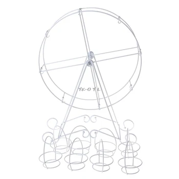 

8 Cups Metal Rotating Ferris Wheel Cupcake Dessert Stand Cake Holder Display Birthday Wedding Decoration Party Supplies
