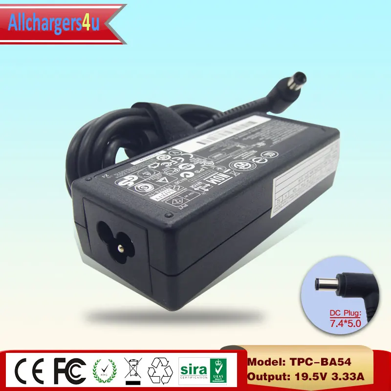 Original Power Charger AC Adapter 19.5V 3.33A 65W 7.4*5.0mm for HP T610 B8C95AT#ABA TPC-CA54 666264-001 Flexible Thin Client | Компьютеры