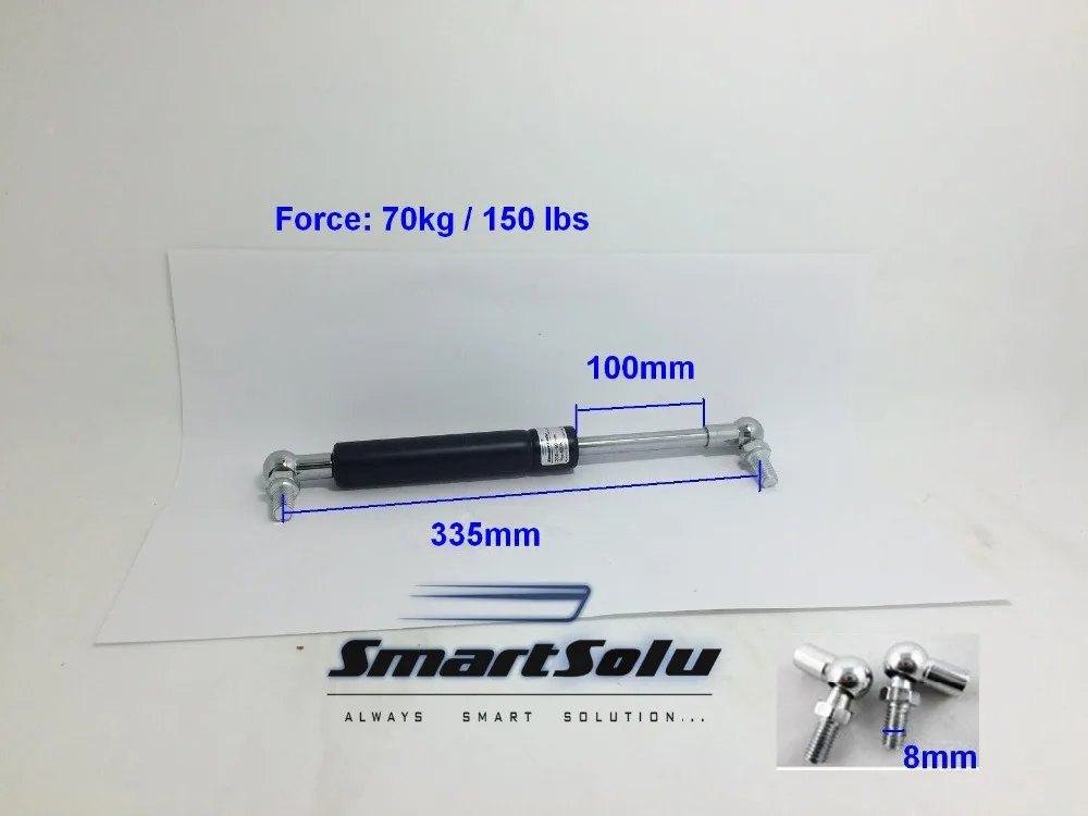 

Free Shipping 154 Lbs/ 70kg Force 13.2inch Stroke M8 Ball End Lift Support Auto Gas Spring
