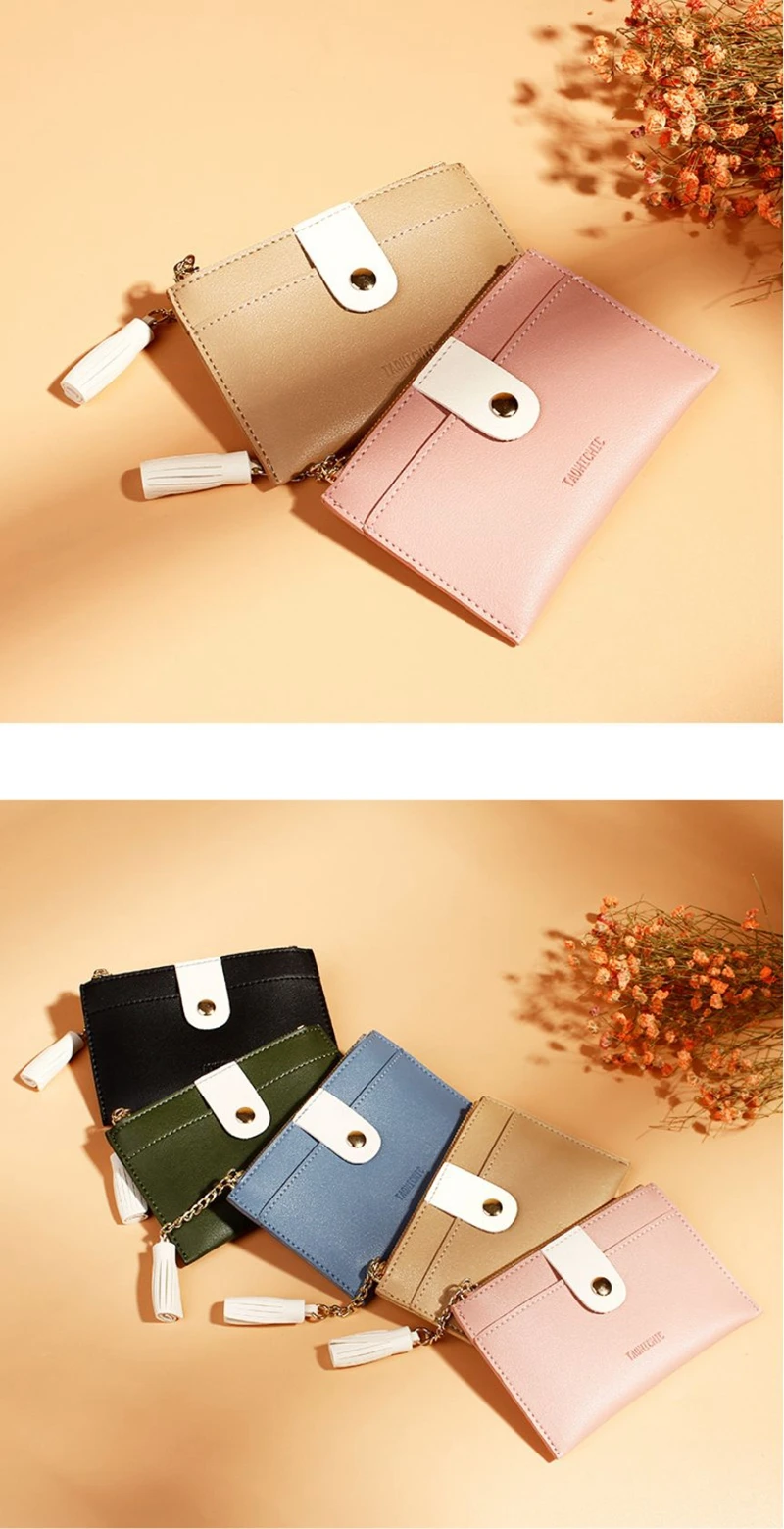 Короткий кошелек Женский мини-кисточка модный кошелек женский карманные бумажники для монет корейские студенческие кошельки маленький кошелек для женщин